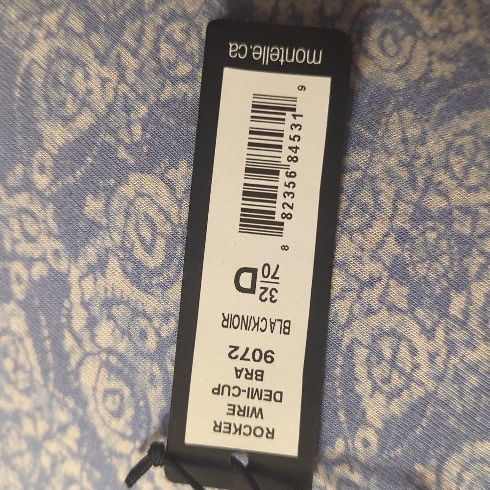 NWT Black Montelle "Rocker" Bra. 32D. - Picture 8 of 8